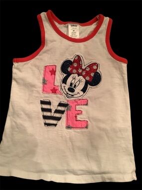 Disney Tank Top with Pink Trim and Minnie Graphic